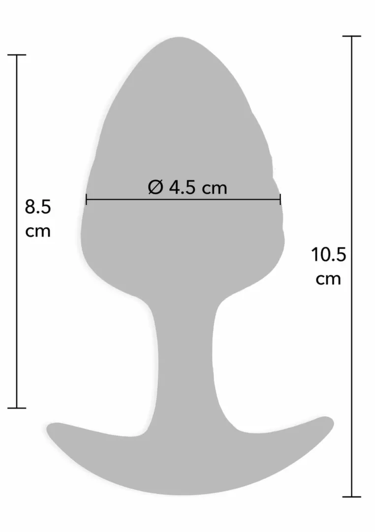 Silikonový anální kolík ToyJoy Crystal Large s krystalem, černý, 10,5 cm - obrázek 3