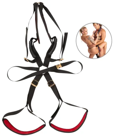 Postroj pro polohy s oporou Bad Kitty Body Swing, černo-červený, nosnost 120 kg - obrázek 2