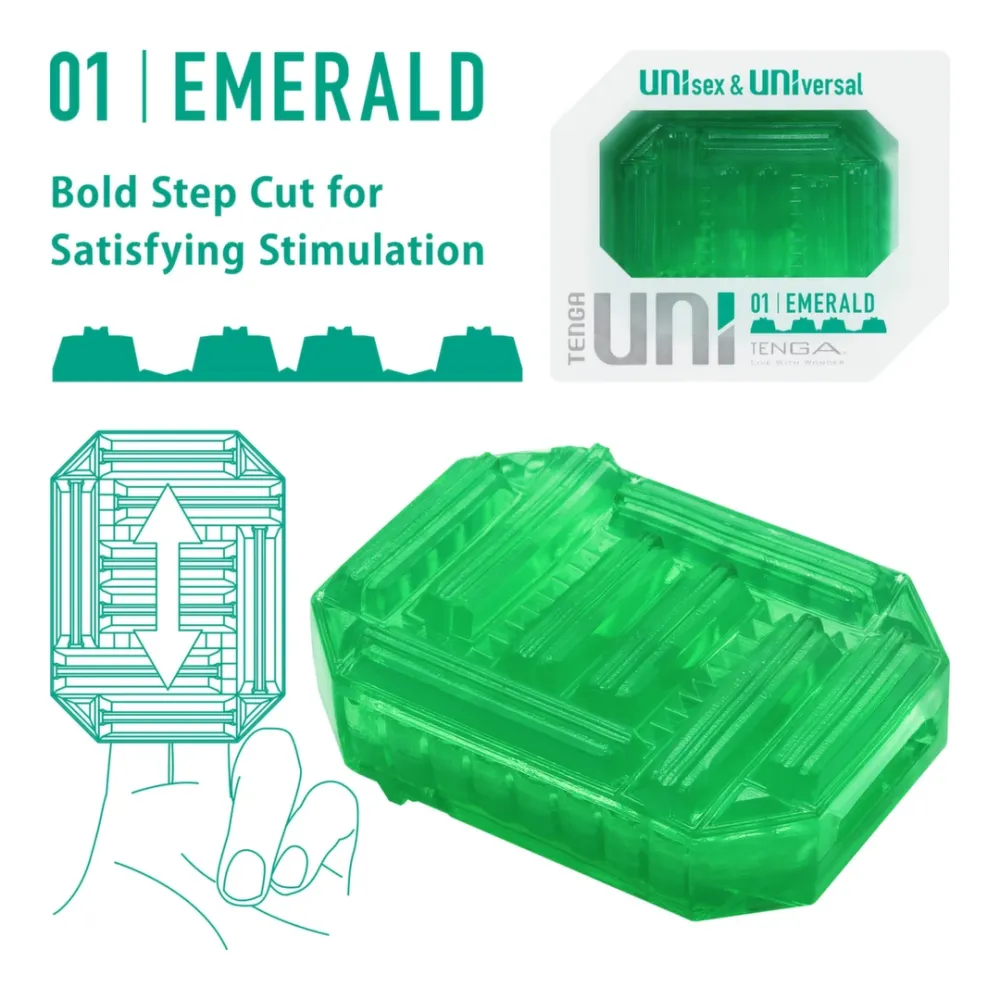 Unisex masturbátor a návlek na prst Tenga UNI Emerald - obrázek 2