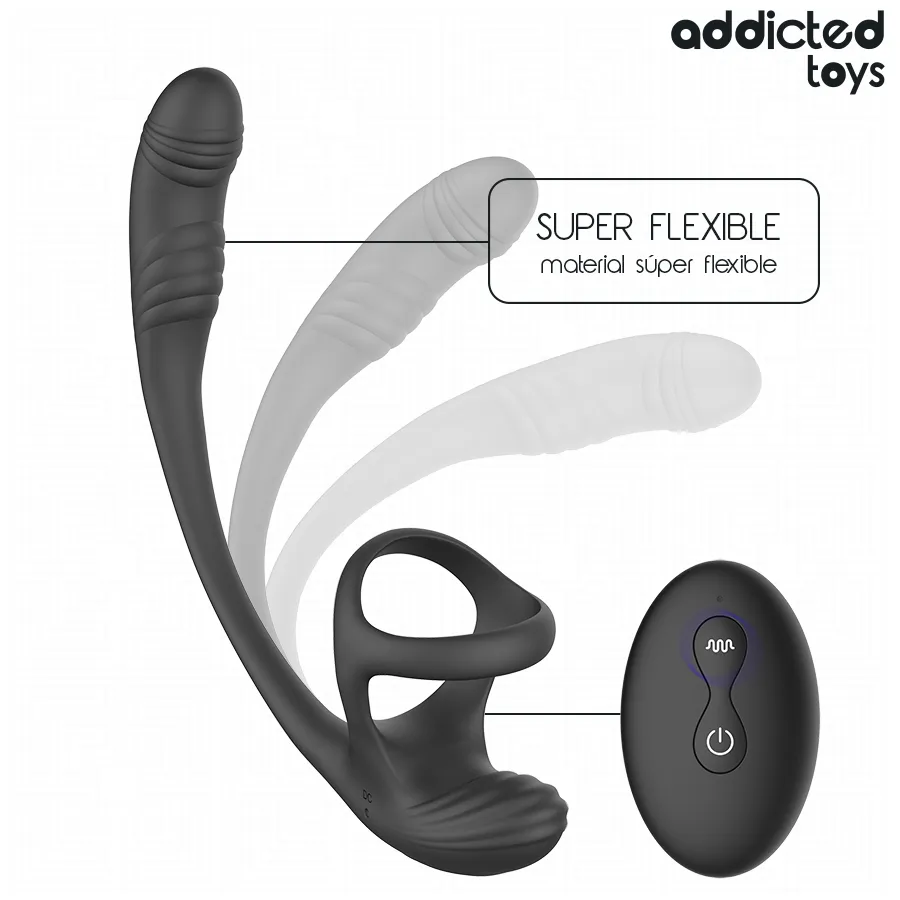 Stimulátor prostaty s erekčním kroužkem Addicted Toys, vibrace a pohyb 360° - obrázek 7