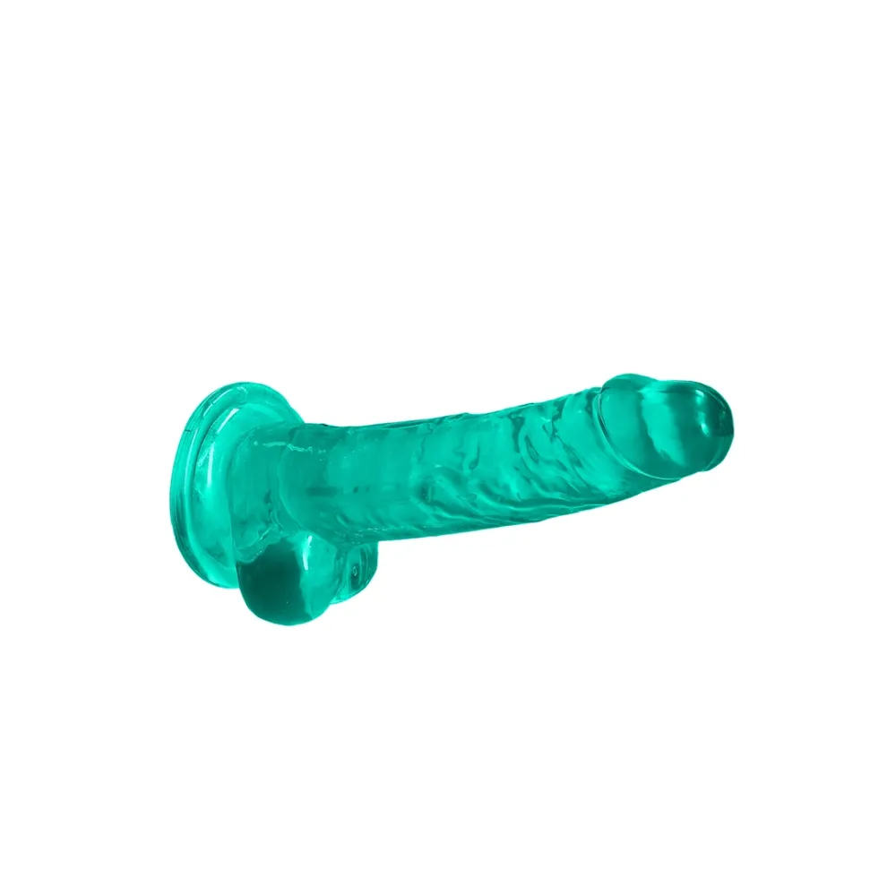 Realistické dildo s přísavkou RealRock Crystal Clear, průhledné, 19 cm - obrázek 4