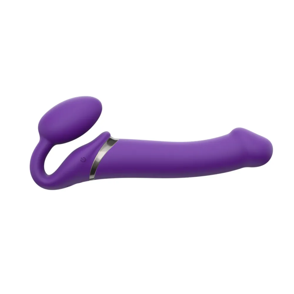 Vibrační strap-on Strap-On-Me Vibrating Bendable System M s ovladačem, fialový