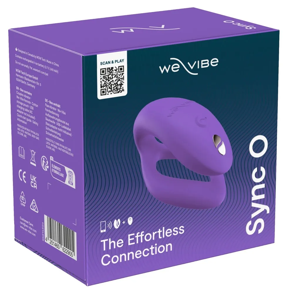 Vibrátor pro páry We-Vibe Sync O s aplikací a dálkovým ovladačem, fialový