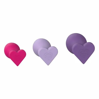 Sada análních kolíků Love Signal Triple Heart Set, 3 velikosti, silikon - obrázek 2