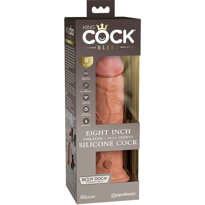 Realistický vibrátor King Cock Elite s přísavkou, nabíjecí, 20,3 cm, karamelový - obrázek 7