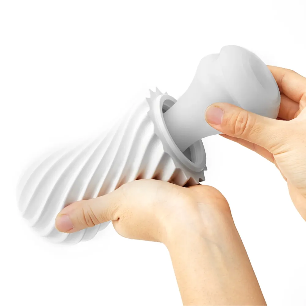 Tenga Flex Rocky Black, spirálový masturbátor s pevnou strukturou, černý - obrázek 7