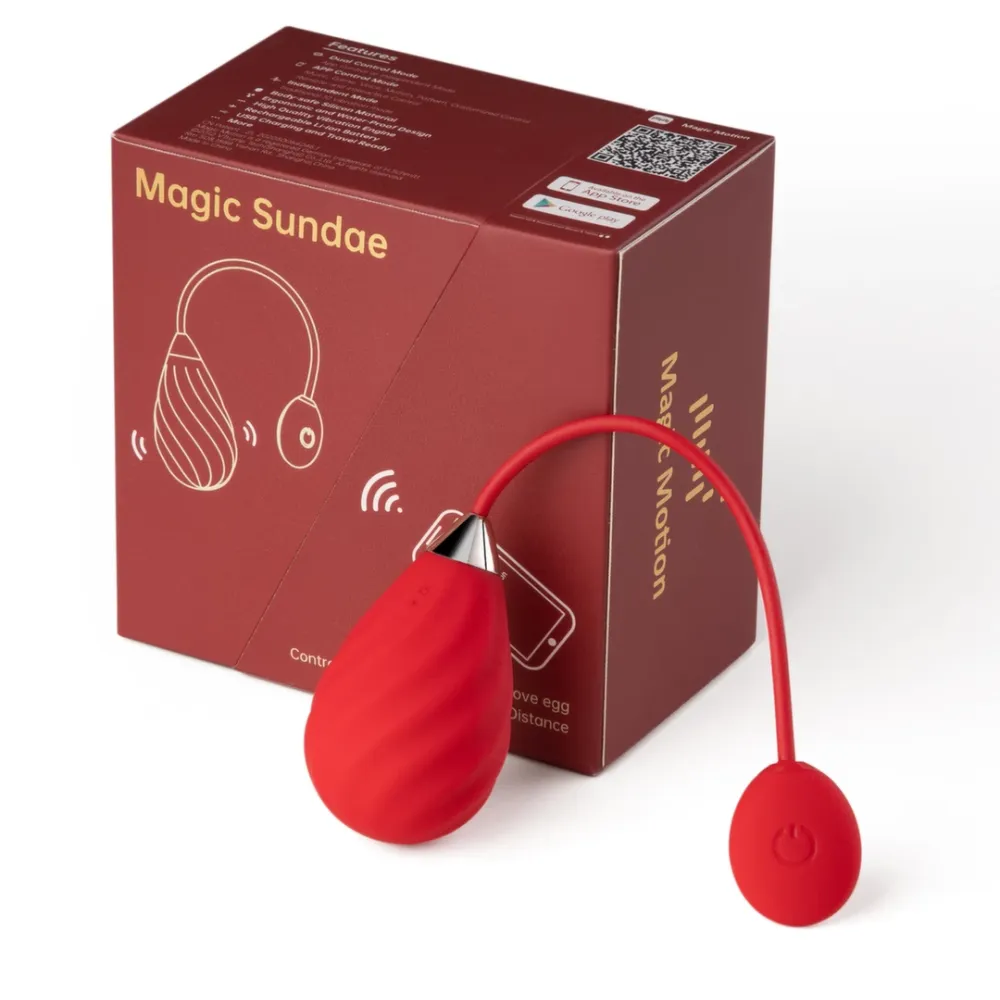 Chytrý vibrátor Magic Motion Magic Sundae s ovládáním aplikací, červený - obrázek 3