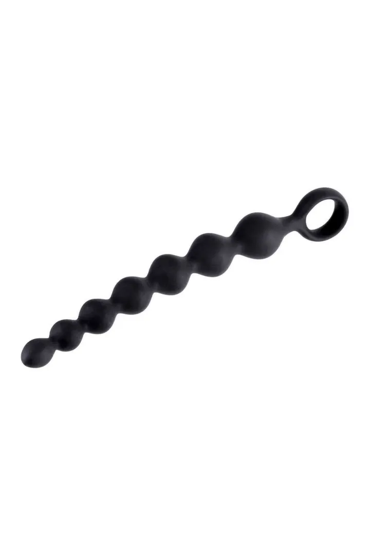 Vroubkované silikonové anální kuličky NMC, černé, 17,8 cm - obrázek 4