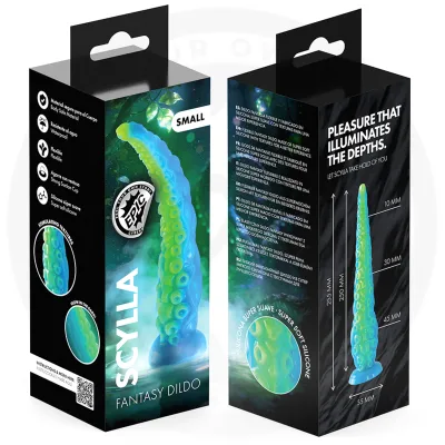 Silikonové dildo chapadlo EPIC Scylla, fluorescenční, malé, 25 cm - obrázek 11