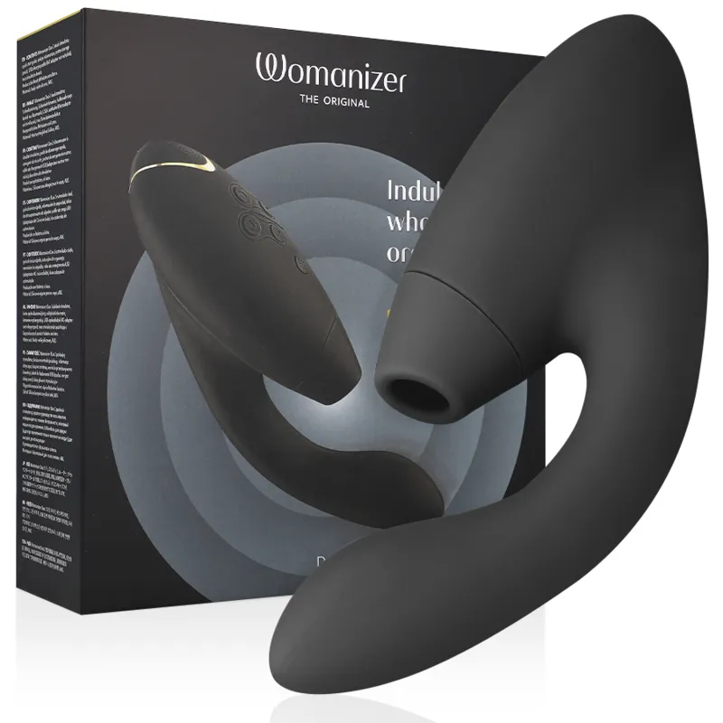 Rabbit vibrátor s tlakovým stimulátorem klitorisu Womanizer Duo 2, černý