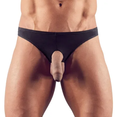 Pánská tanga Mister B s anatomickými kroužky, černá, S - obrázek 2