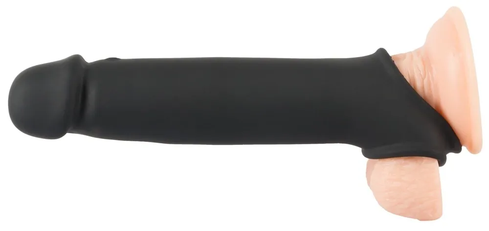 Vibrační prodlužovací návlek na penis Rebel RC, o 8 cm, dálkové ovládání, černý - obrázek 8
