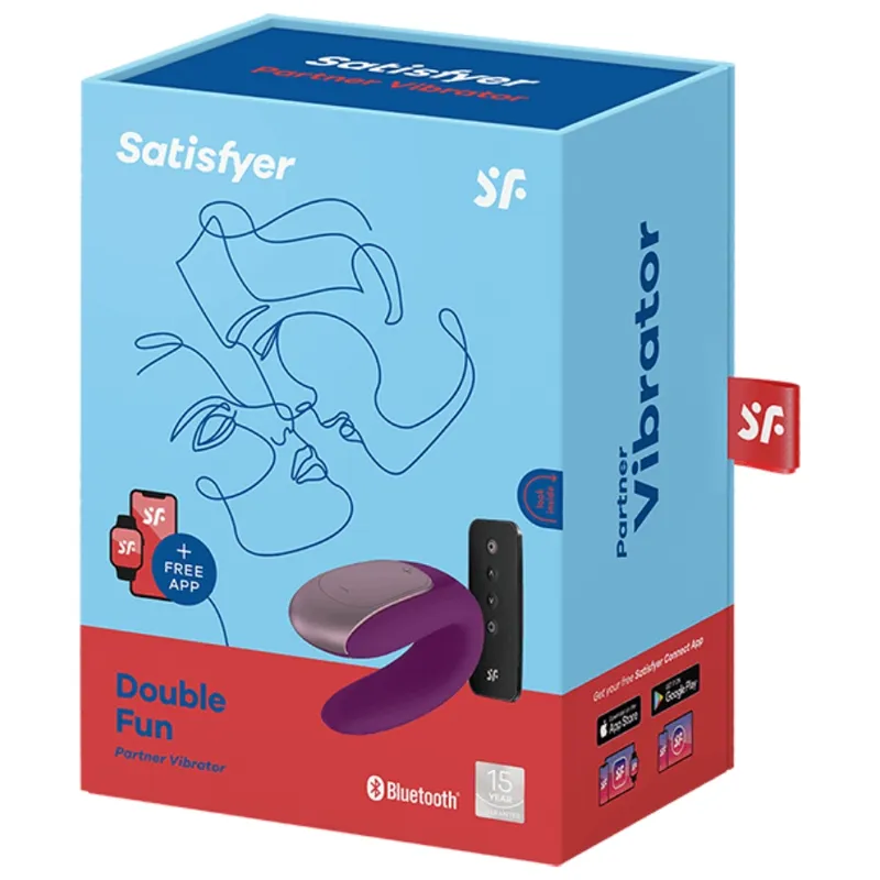 Vibrátor pro páry Satisfyer Double Fun s ovladačem a aplikací, fialový - obrázek 6