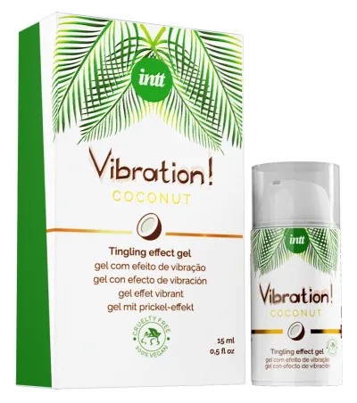 Veganský vibrační stimulační gel INTT Vibration, kokos, 15 ml - obrázek 3