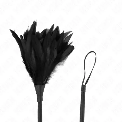 Lechtátko z kuřecího peří ve tvaru rohu KINK, černé, 36 cm - obrázek 4