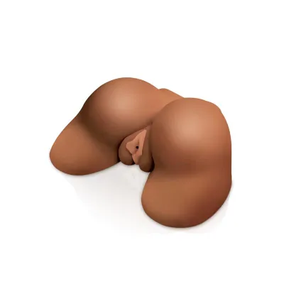 Realistické torzo Doggy Style Extreme Toyz s vagínou a anusem, vibrační, hnědé - obrázek 4