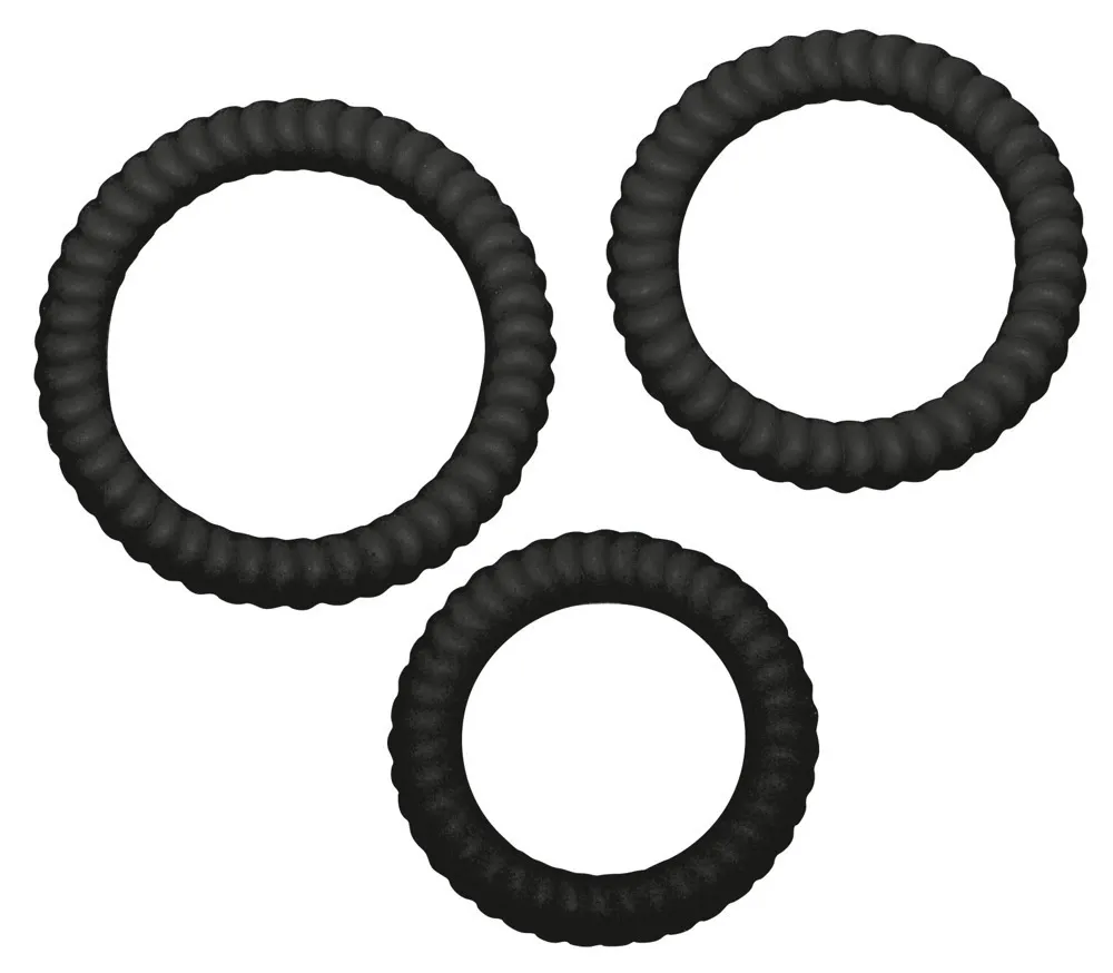 Sada erekčních kroužků You2Toys Lust, 3 velikosti, silikon, černá - obrázek 3