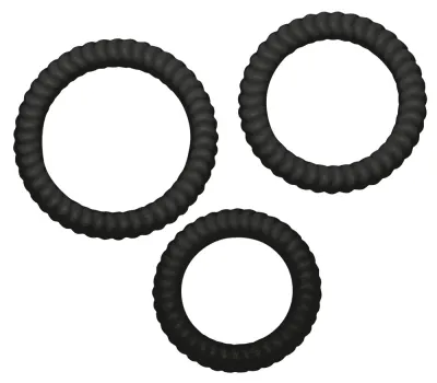 Sada erekčních kroužků You2Toys Lust, 3 velikosti, silikon, černá - obrázek 3
