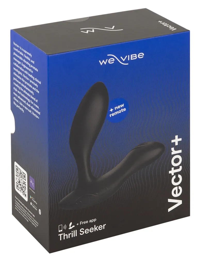 Vibrační stimulátor prostaty We-Vibe Vector+ s aplikací a ovladačem, černý