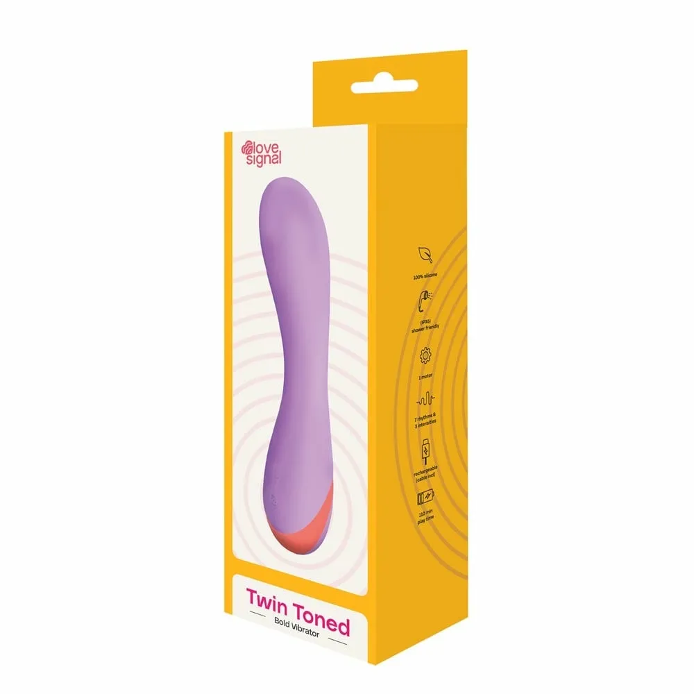 Nabíjecí vibrátor Love Signal Twin Toned, dvoubarevný, silikon, 19 cm