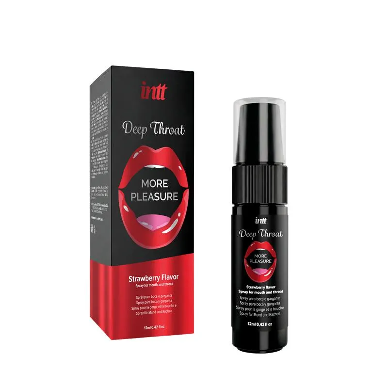 Chladivý sprej na orální sex INTT Deep Throat, jahoda, 12 ml