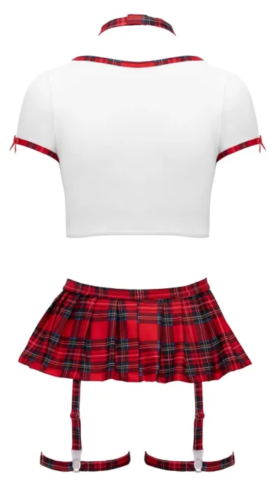 Kostým školačky Cottelli COSTUMES, kostkovaný crop top a sukně se šlemi, XL - obrázek 7