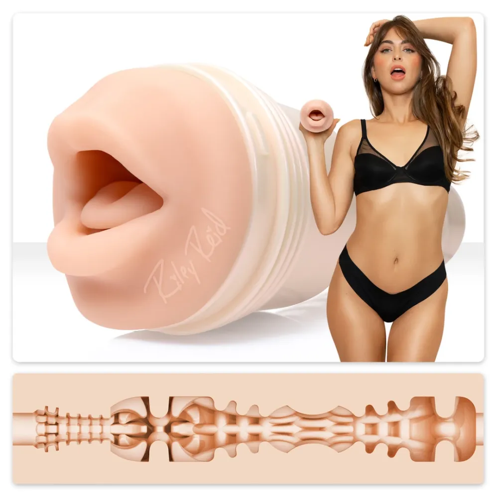 Masturbátor ústa Fleshlight Insomnia Riley Reid Mouth, perleťové pouzdro, 24,7 cm