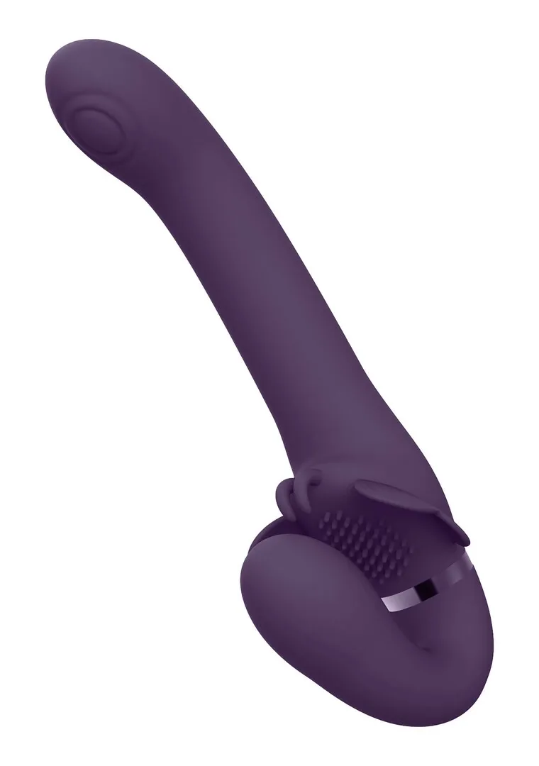 Strap-on bez postroje VIVE Satu Pulse-Wave s vibracemi a nafukováním, fialový - obrázek 5