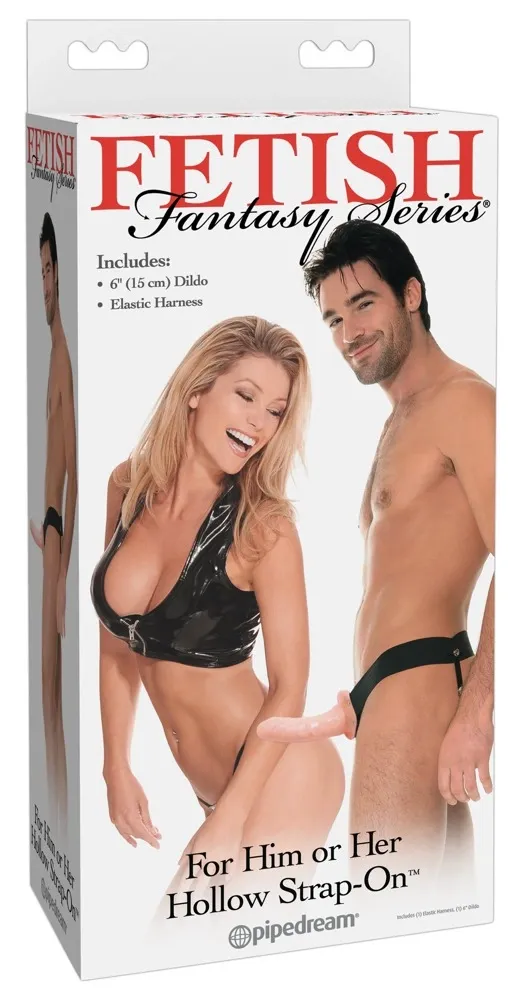 Dutý strap-on s nastavitelným postrojem Fetish Fantasy Series, 15 cm, tělový