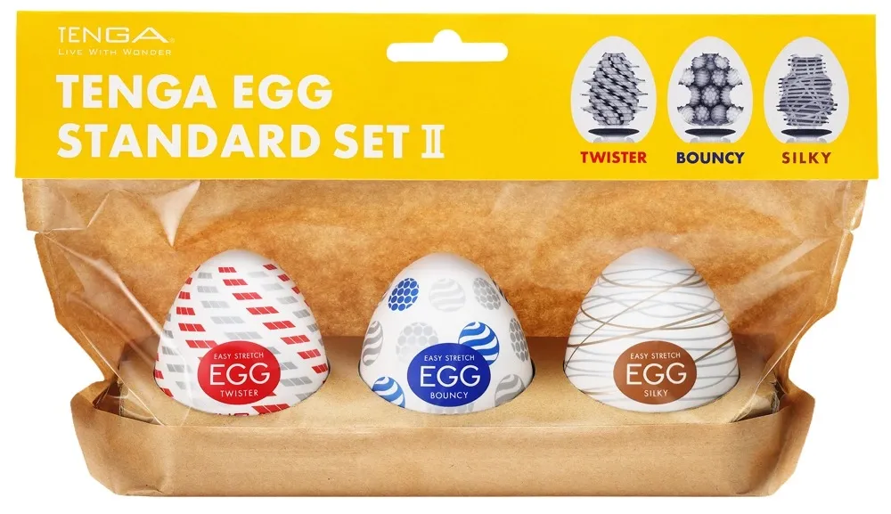 Masturbační vajíčka Tenga Egg Standard Set, Twister, Bouncy, Silky, 3 ks