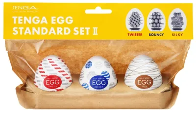 Masturbační vajíčka Tenga Egg Standard Set, Twister, Bouncy, Silky, 3 ks