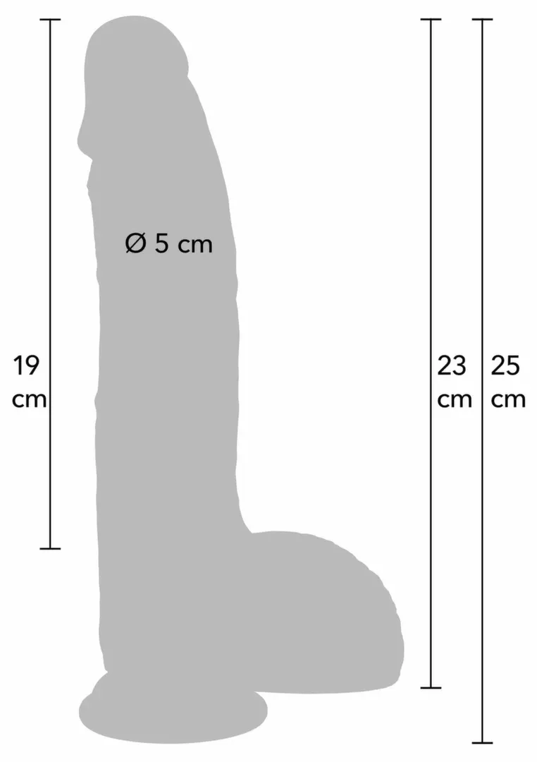 Realistické dildo INFERNO by HIDDEN DESIRE z tekutého silikonu, 23 cm - obrázek 2