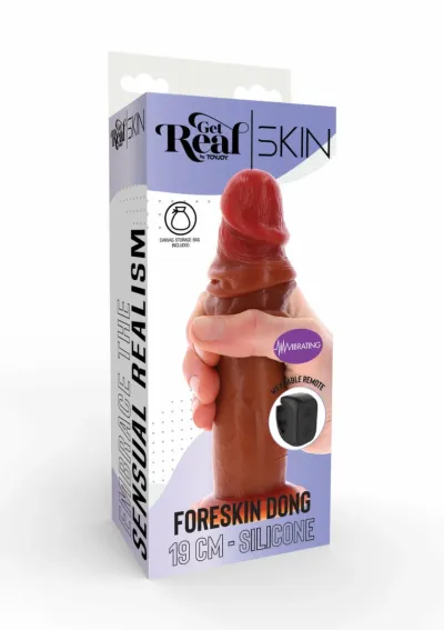 Realistické vibrační dildo ToyJoy Foreskin s pohyblivou kůží a ovladačem, 19 cm - obrázek 9