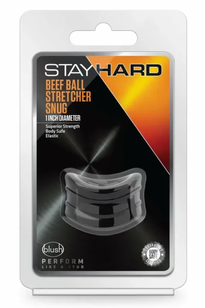 Natahovač varlat STAY HARD Beef Ball Stretcher Snug, černý, TPE, 2,5 cm