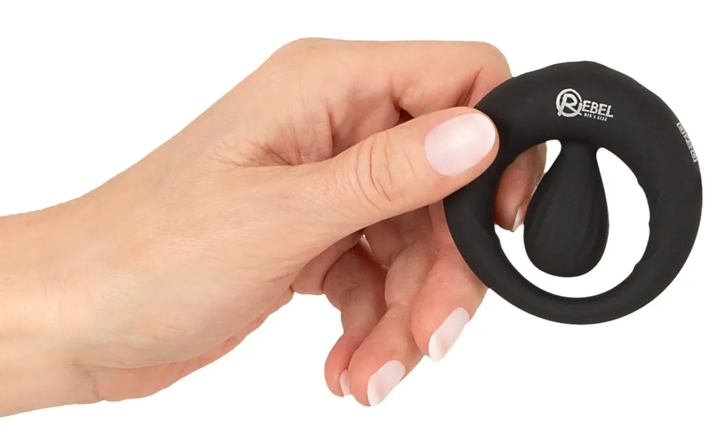 Vibrační erekční kroužek Rebel Cock Ring Vibrating St, silikon, 10 režimů, černý - obrázek 7