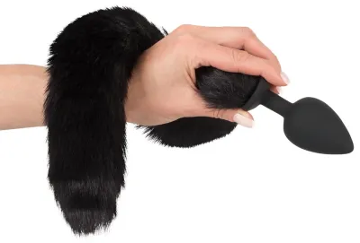 Sada pro pet play Bad Kitty, anální kolík s kočičím ocasem a čelenka s oušky, černá - obrázek 6