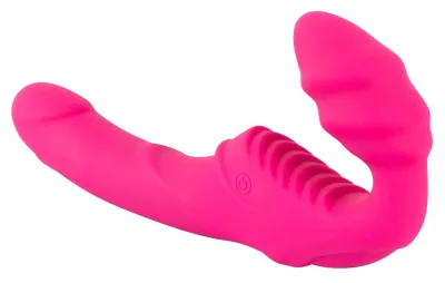 Vibrační strap-on bez postroje You2Toys Strapless, silikonový, fialový, 22 cm - obrázek 4