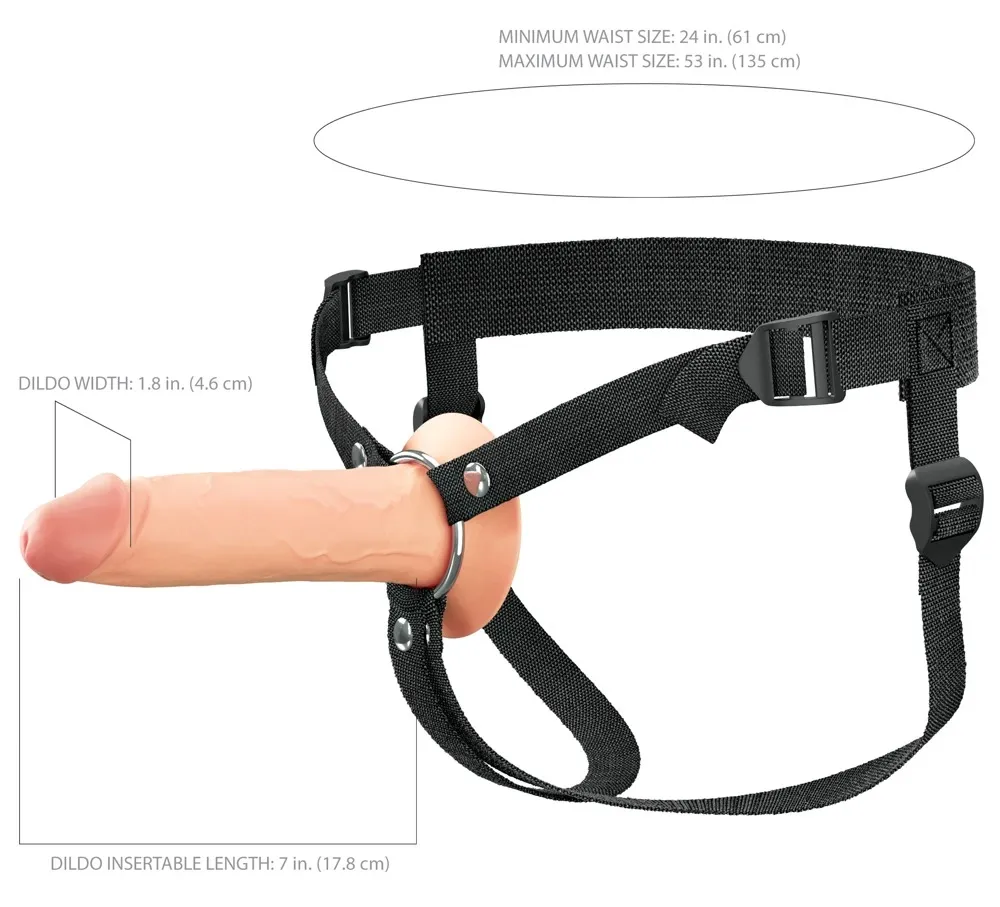 Dutý strap-on Fantasy X-tensions Elite FXTE7 s postrojem, tělový, 19 cm - obrázek 8