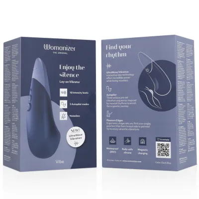 Tichý přikládací vibrátor Womanizer Vibe, tmavě modrý - obrázek 16