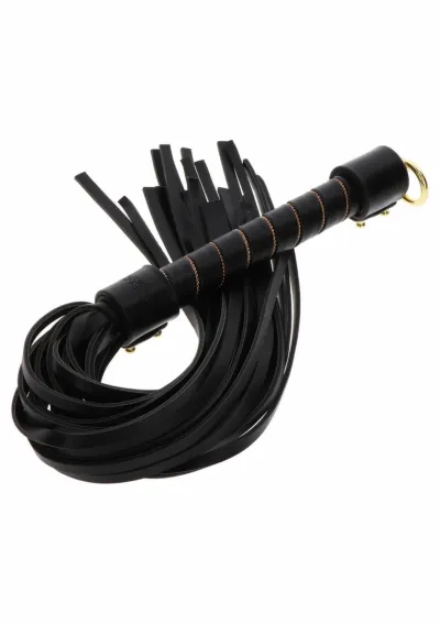 Bič TABOOM Studded Whip s cvočky z veganské umělé kůže, černozlatý - obrázek 9