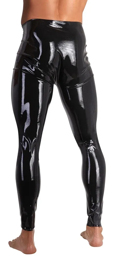 Pánské latexové legíny LateX s otvorem Showmaster, černé, S - obrázek 3
