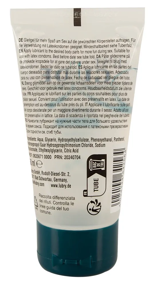 Lubrikační gel Just Glide Premium na vodní bázi s kyselinou hyaluronovou, 50 ml - obrázek 2