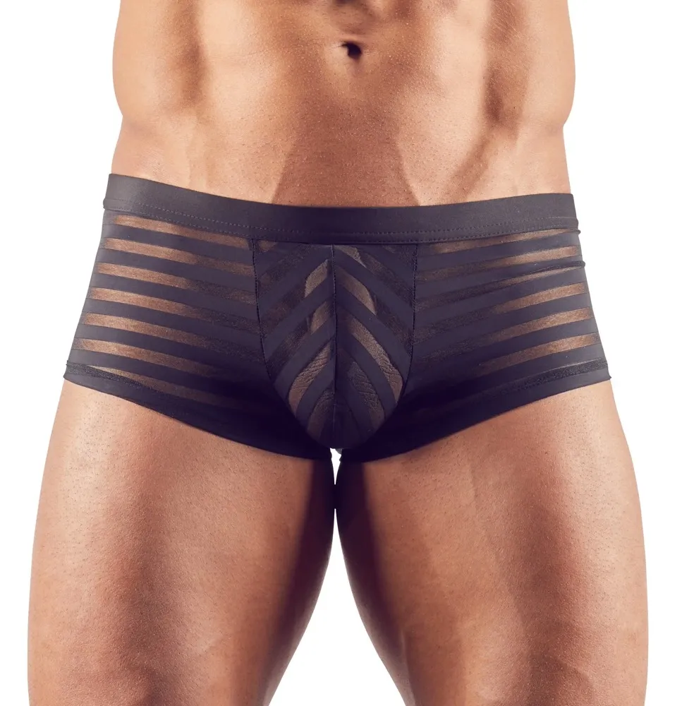 Pánské slipy NEK s poloprůhlednými pruhy, černé, 2XL - obrázek 2