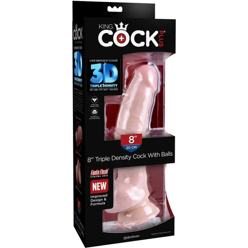 Realistické dildo King Cock Plus Triple Density s přísavkou, 18,4 cm - obrázek 3