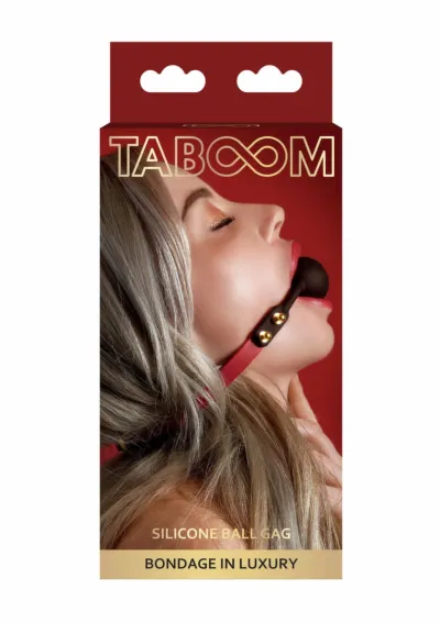 Silikonový roubík s kuličkou TABOOM, nastavitelný, černý - obrázek 3