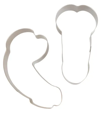 Sada kovových vykrajovátek Erotic Bakery, 2 ks, 10 cm, stříbrná - obrázek 6