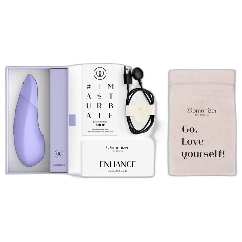 Tlakový stimulátor klitorisu s vibracemi Womanizer Enhance, lila - obrázek 11