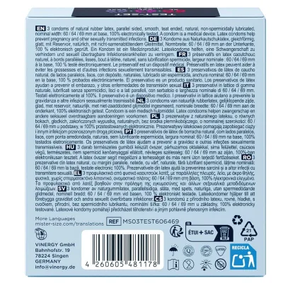 Zkušební sada kondomů Mister Size Pure Feel, 60, 64 a 69 mm, 3 ks - obrázek 4