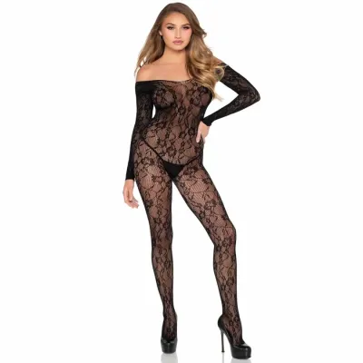 Krajkový bodystocking Leg Avenue 89366, černý, univerzální velikost - obrázek 5
