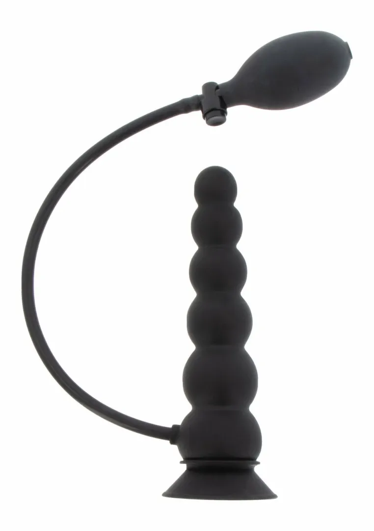 Nafukovací anální kolík s přísavkou Hidden Desire Inflatable Suction Plug Expert, černý